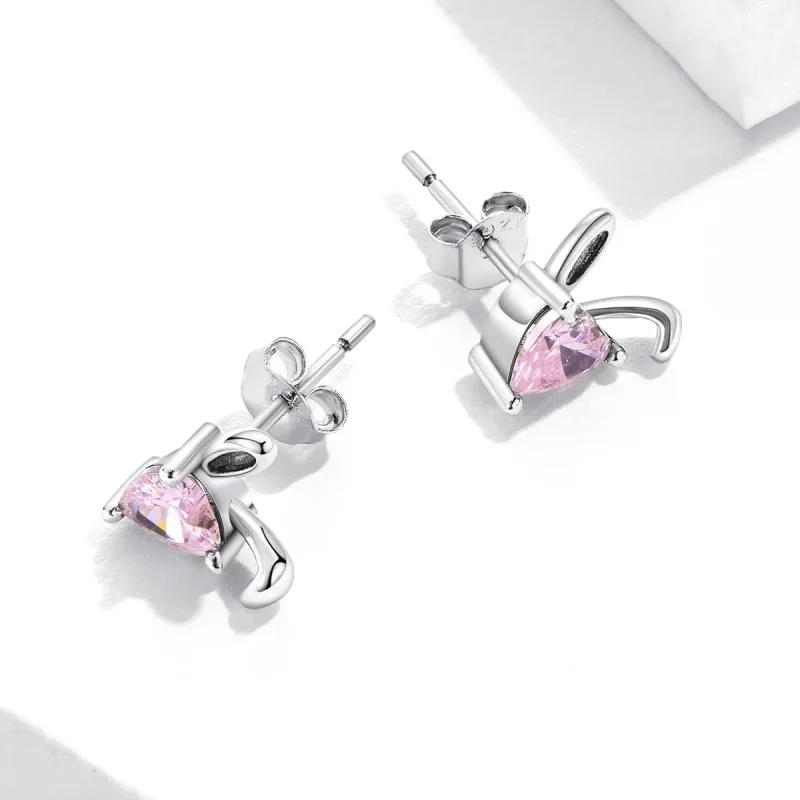 (image for) Pandora Style Love Rabbit Ears Stud Earrings - SCE1365 - View 4