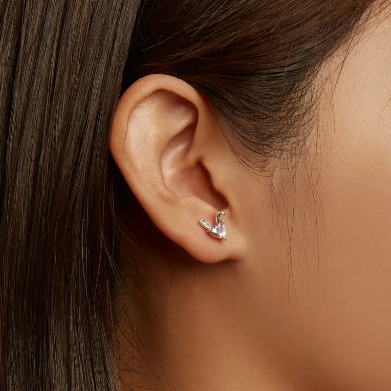 (image for) Pandora Style Love Rabbit Ears Stud Earrings - SCE1365 - View 6