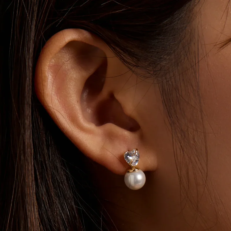 (image for) Pandora Style Love Shell Beads Stud Earrings - SCE1318 - View 7