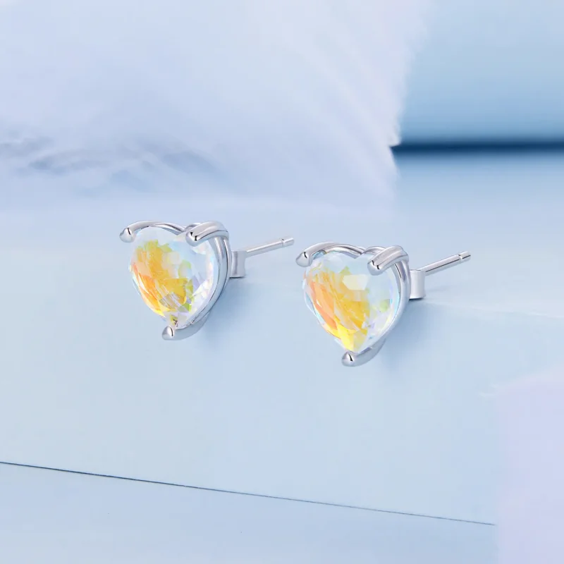 (image for) Pandora Style Love Symphony Glass Stud Earrings - BSE713 - View 2