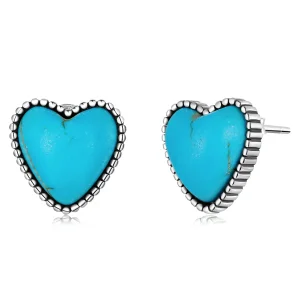 (image for) Pandora Style Love Turquoise Stud Earrings - BSE591