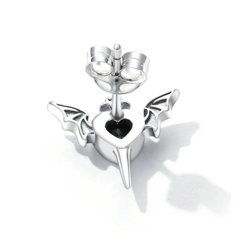(image for) Pandora Style Love Wings Stud Earrings - SCE1179-BK - View 4