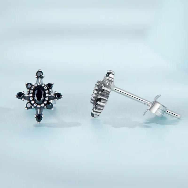 (image for) Pandora Style Mans Star Stud Earrings - SCE1521 - View 3