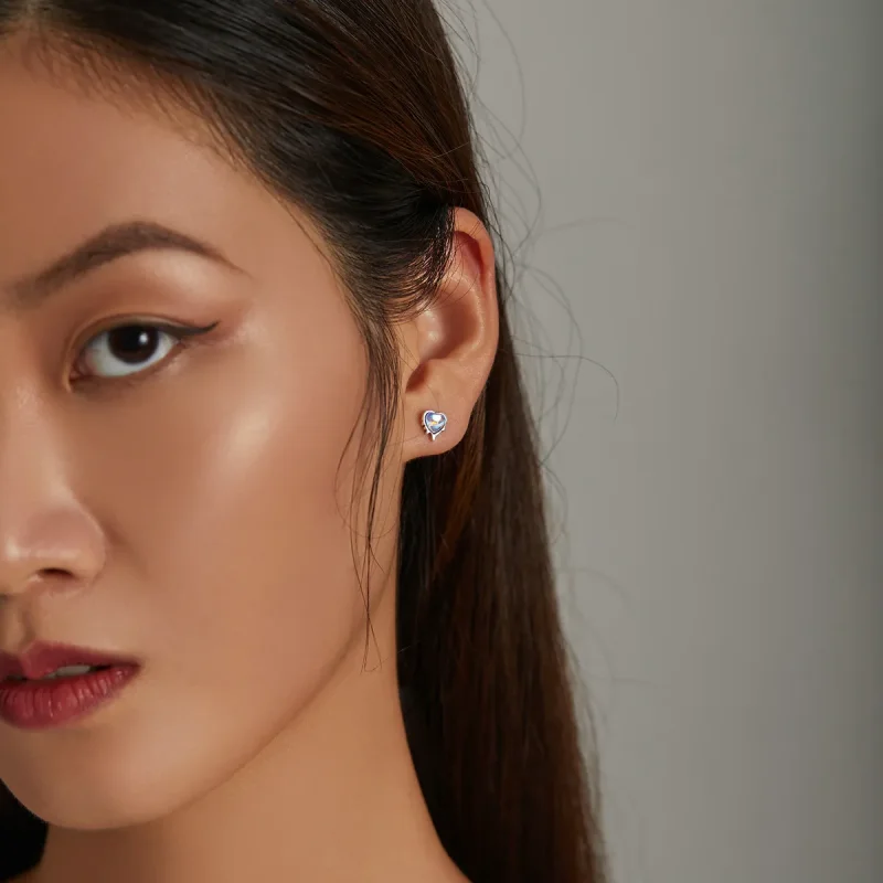 (image for) Pandora Style Melting Love Stud Earrings - SCE1306 - View 5