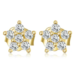 (image for) Pandora Style Mini Flower Stud Earrings - BSE598-B