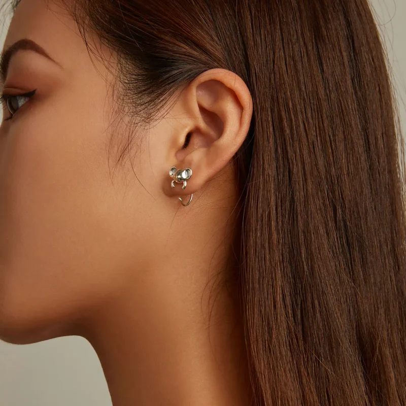 (image for) Pandora Style Mini Koala Stud Earrings - BSE566 - View 7