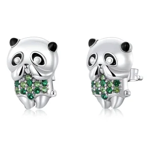 (image for) Pandora Style Mini Panda Stud Earrings - SCE1370