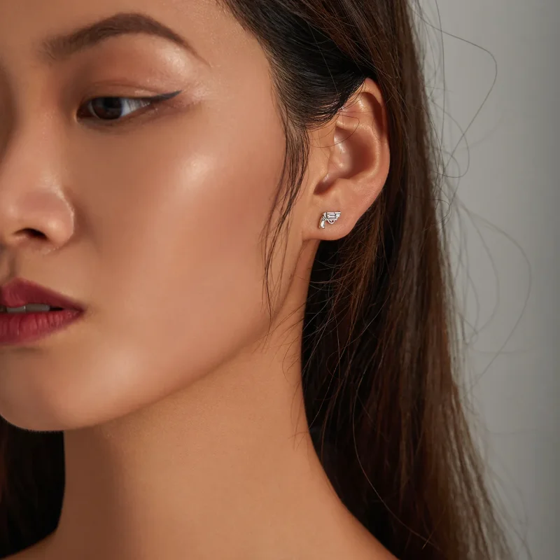 (image for) Pandora Style Mini Pistol Stud Earrings - SCE1293 - View 5