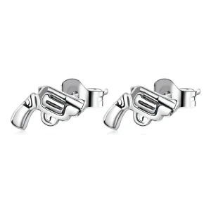 (image for) Pandora Style Mini Pistol Stud Earrings - SCE1293
