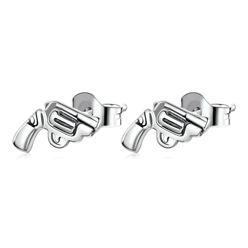 (image for) Pandora Style Mini Pistol Stud Earrings - SCE1293