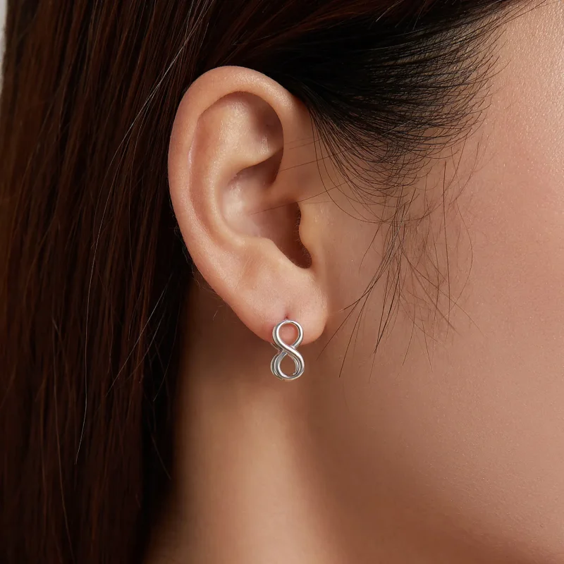 (image for) Pandora Style Minimalism - Infinity Stud Earrings - BSE503 - View 8