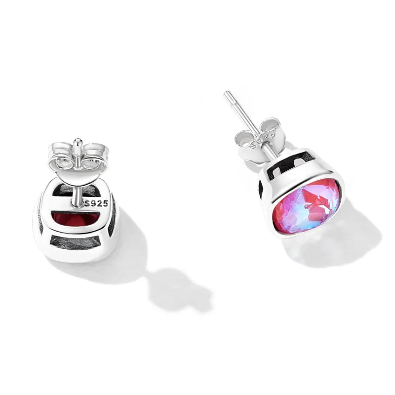 (image for) Pandora Style Mocha Fluorescent Stud Earrings - SCE1413 - View 3