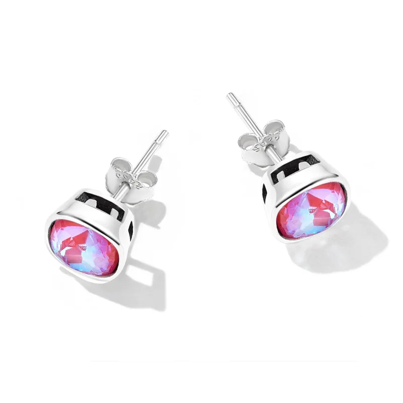 (image for) Pandora Style Mocha Fluorescent Stud Earrings - SCE1413 - View 4