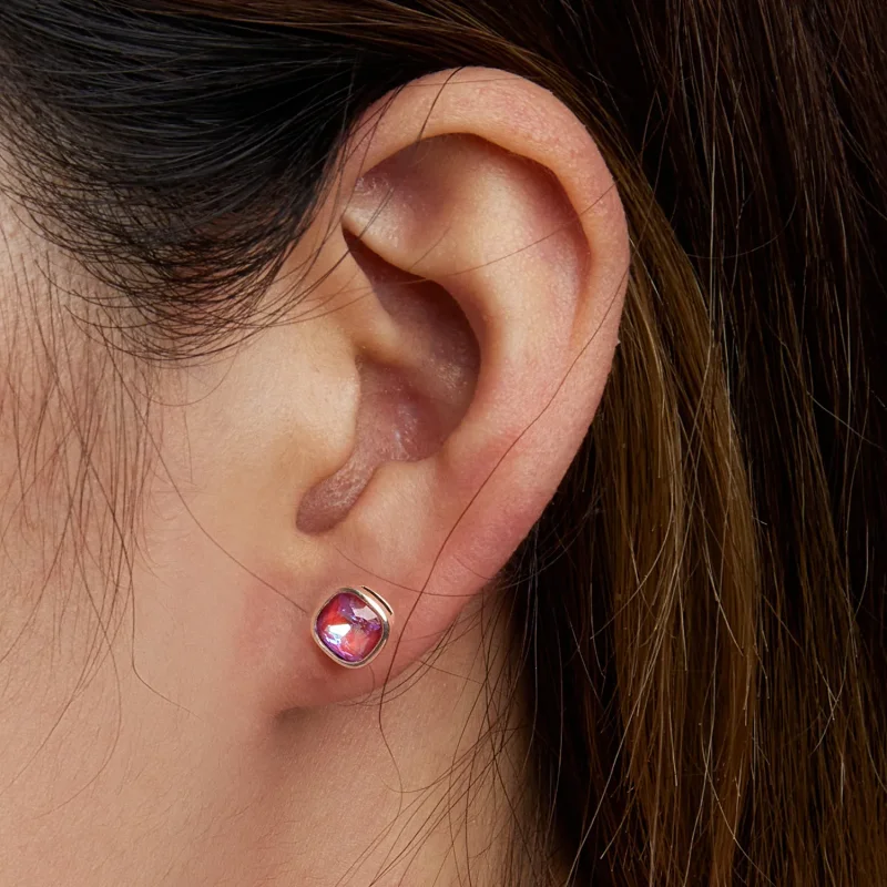 (image for) Pandora Style Mocha Fluorescent Stud Earrings - SCE1413 - View 6