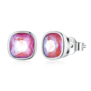 (image for) Pandora Style Mocha Fluorescent Stud Earrings - SCE1413