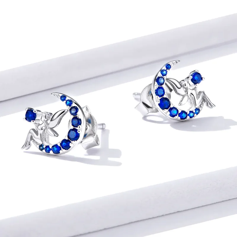 (image for) Pandora Style Moon Elf Stud Earrings - BSE376 - View 4