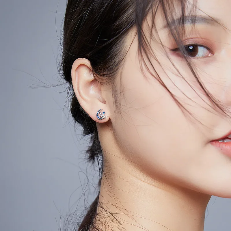 (image for) Pandora Style Moon Elf Stud Earrings - BSE376 - View 9