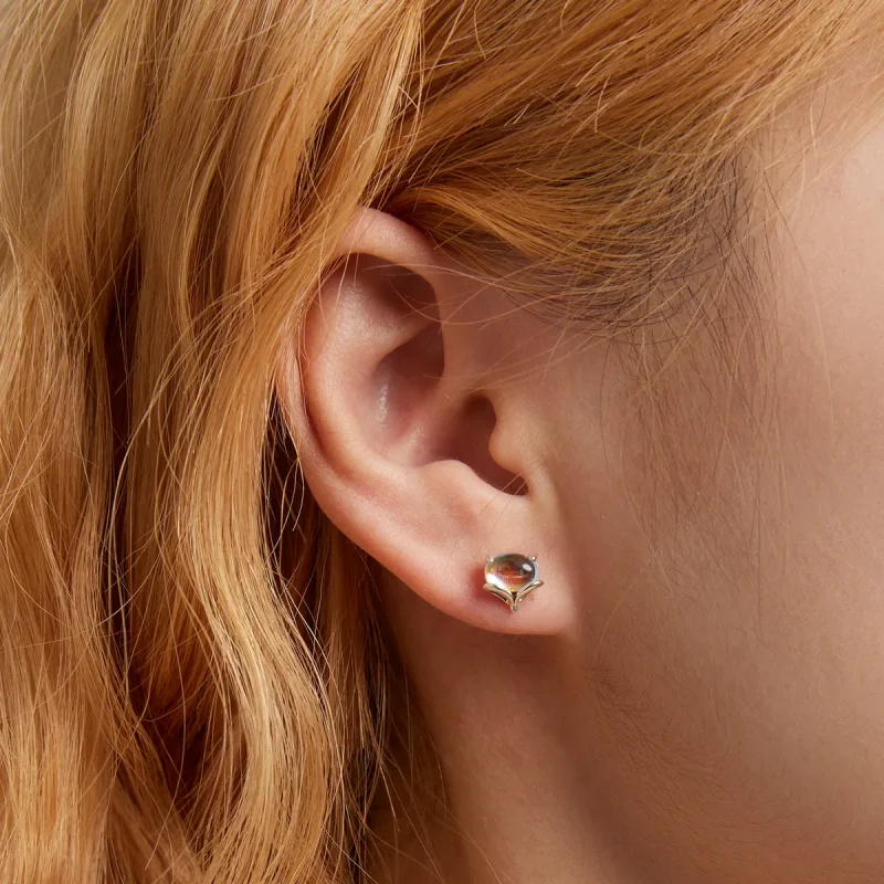 (image for) Pandora Style Moonstone Fox Stud Earrings - SCE1386 - View 5
