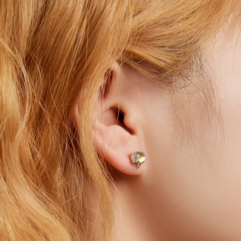(image for) Pandora Style Moonstone Fox Stud Earrings - SCE1386 - View 6