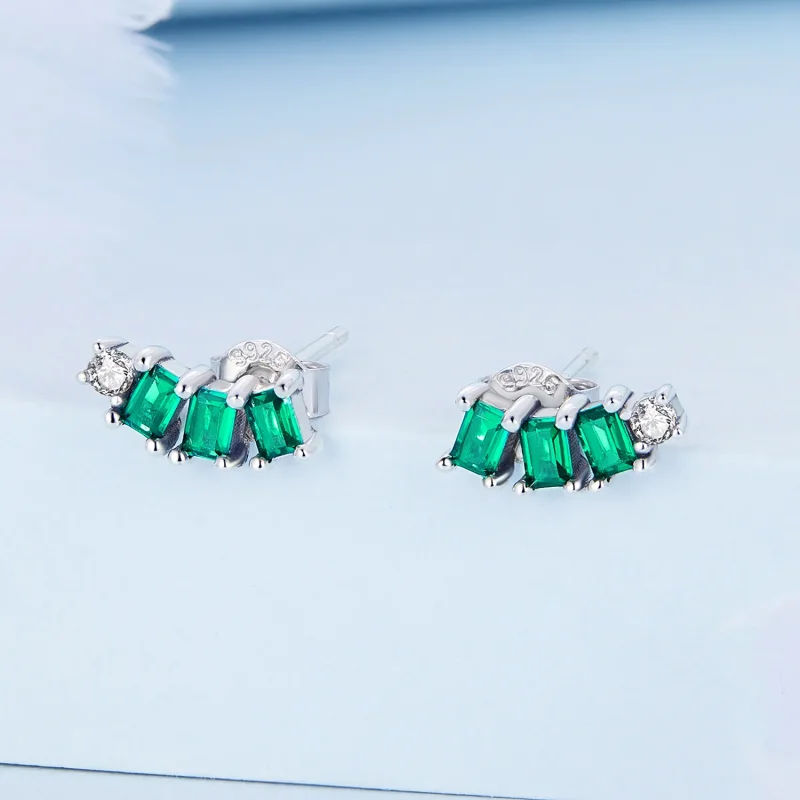 (image for) Pandora Style Mosaic Gems Stud Earrings - BSE704 - View 2
