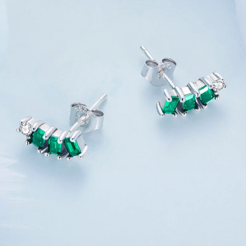 (image for) Pandora Style Mosaic Gems Stud Earrings - BSE704 - View 4