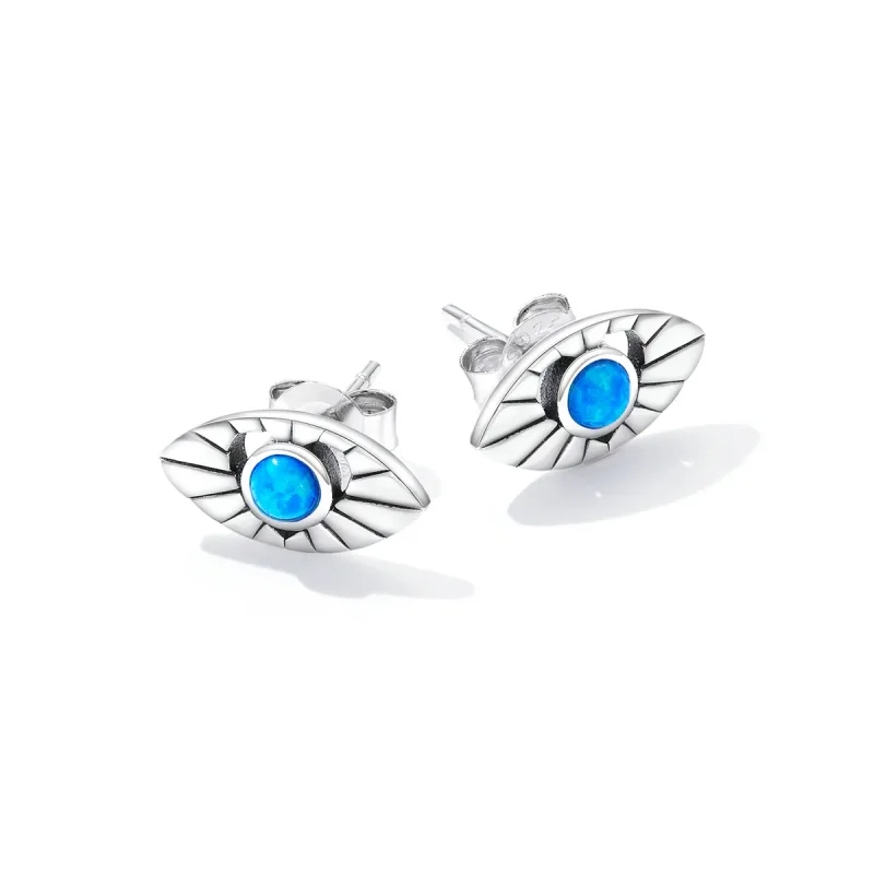 (image for) Pandora Style Mystic Devil Eye Stud Earrings - SCE1381 - View 3
