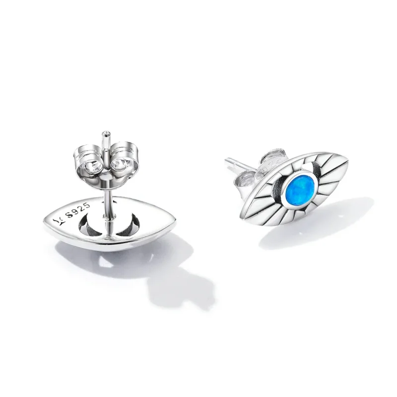 (image for) Pandora Style Mystic Devil Eye Stud Earrings - SCE1381 - View 4