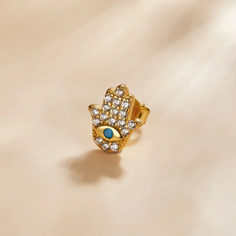 (image for) Pandora Style Mystic Spain - Lucky Hands Stud Earrings - SCE1139 - View 3