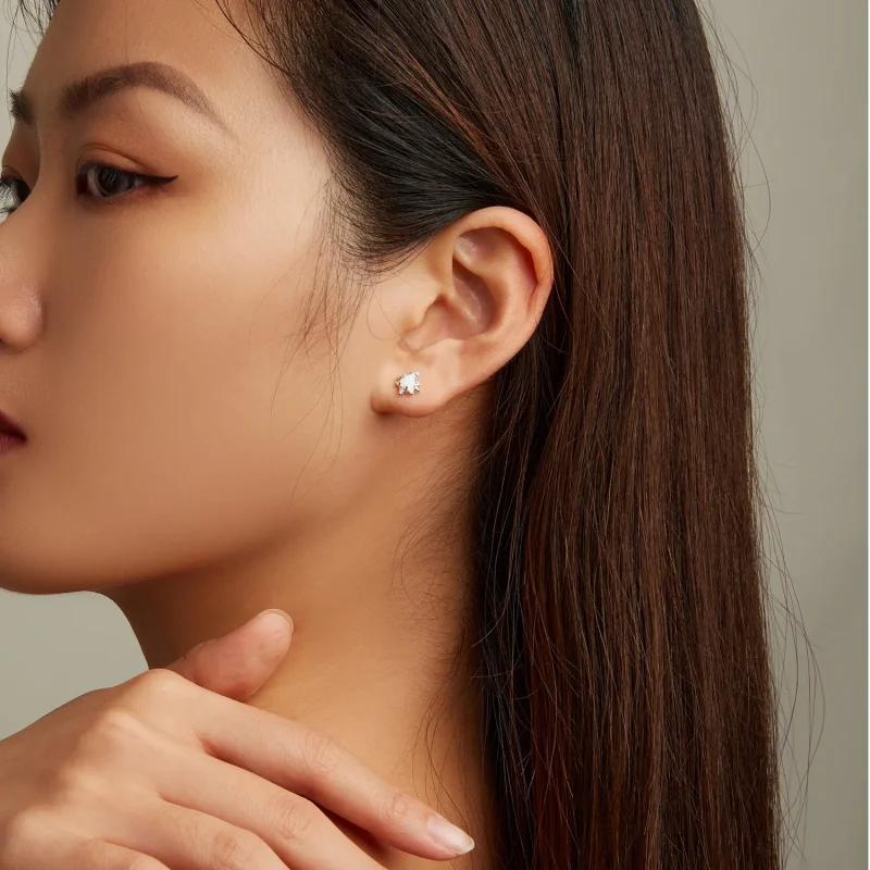 (image for) Pandora Style Opal Drop Stud Earrings - BSE685 - View 6