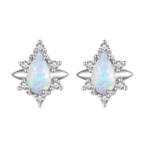 (image for) Pandora Style Opal Drop Stud Earrings - BSE685