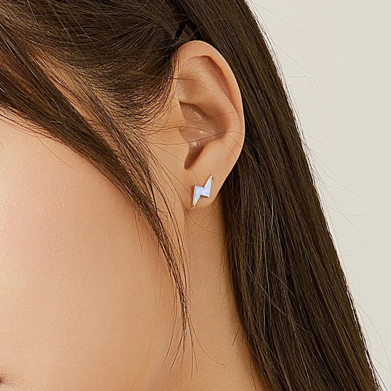(image for) Pandora Style Opal Lightning Stud Earrings - SCE860 - View 5