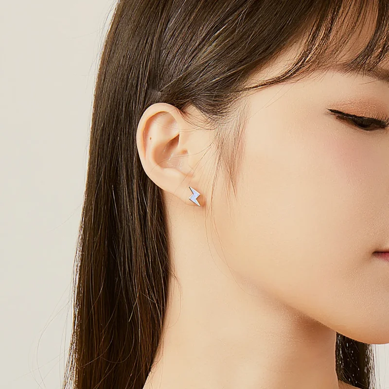 (image for) Pandora Style Opal Lightning Stud Earrings - SCE860 - View 6
