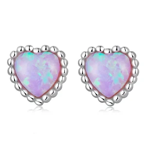 (image for) Pandora Style Opal Love Stud Earrings - SCE1383