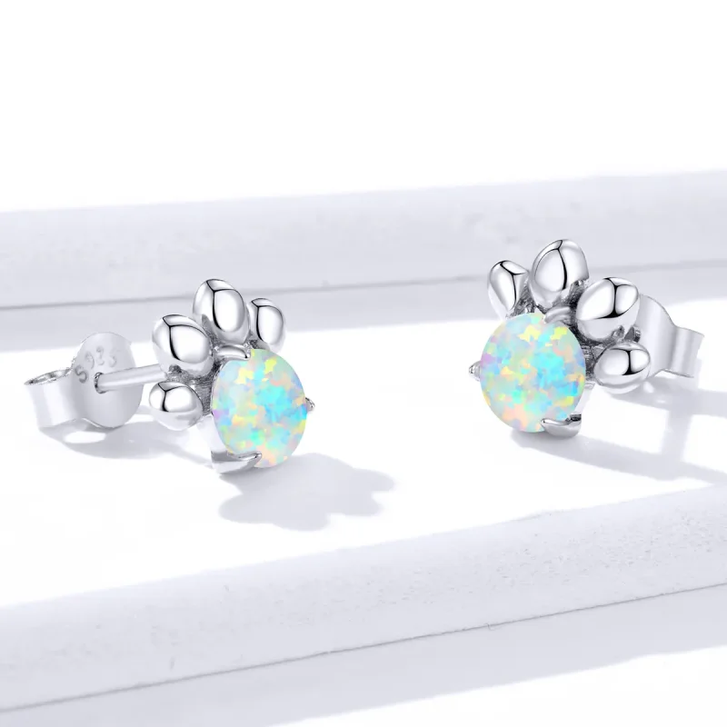 (image for) Pandora Style Opal Pet Seal Stud Earrings - BSE346 - View 4