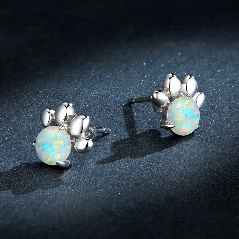 (image for) Pandora Style Opal Pet Seal Stud Earrings - BSE346 - View 5