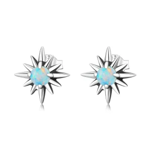 (image for) Pandora Style Opal Star Stud Earrings - BSE581