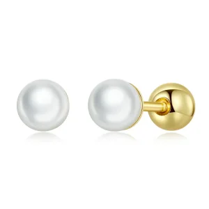 (image for) Pandora Style Pearl Stud Earrings - BSE630-BL
