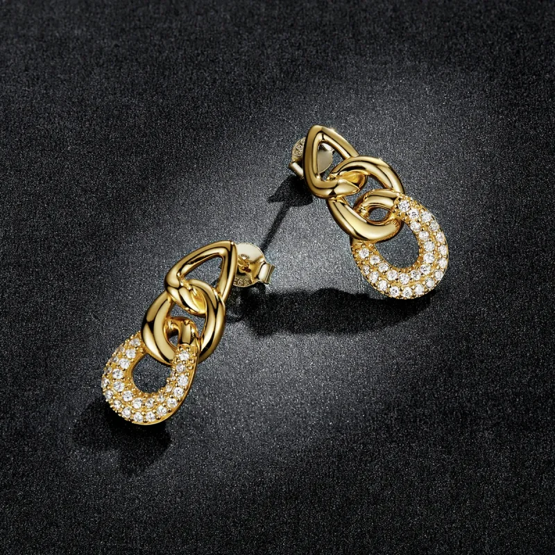 (image for) Pandora Style Personality Chain Stud Earrings - BSE545 - View 5