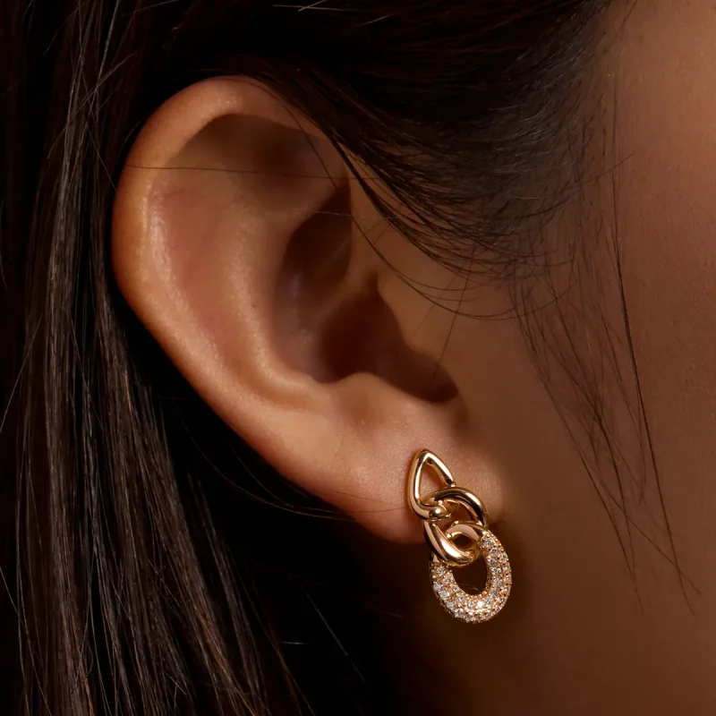 (image for) Pandora Style Personality Chain Stud Earrings - BSE545 - View 8