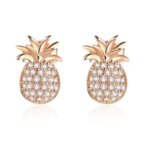 (image for) Pandora Style Pineapple Stud Earrings - SCE803