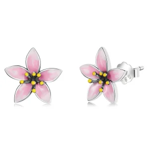 (image for) Pandora Style Pink Sakura Stud Earrings - SCE1273