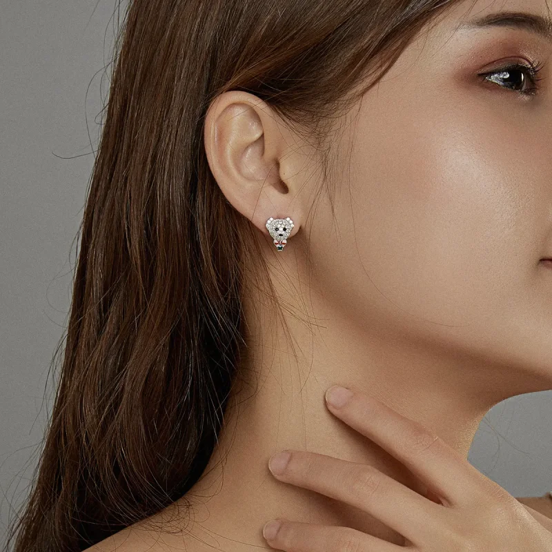 (image for) Pandora Style Playful Bear Stud Earrings - BSE437 - View 7