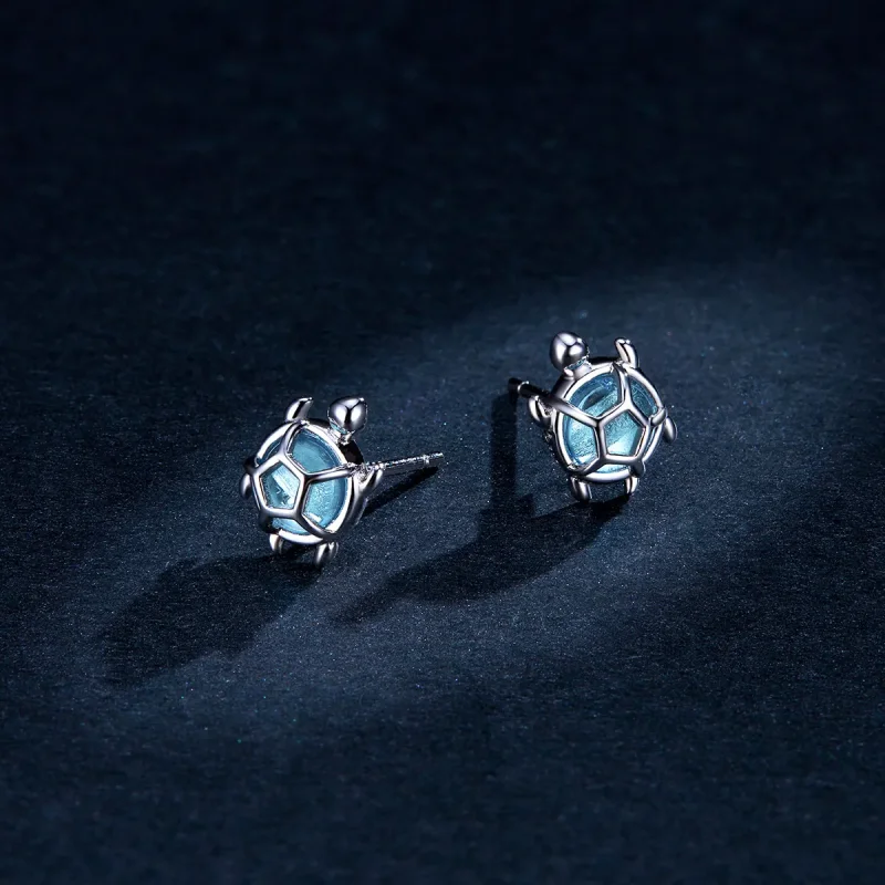(image for) Pandora Style Playful Turtle Stud Earrings - BSE406 - View 5