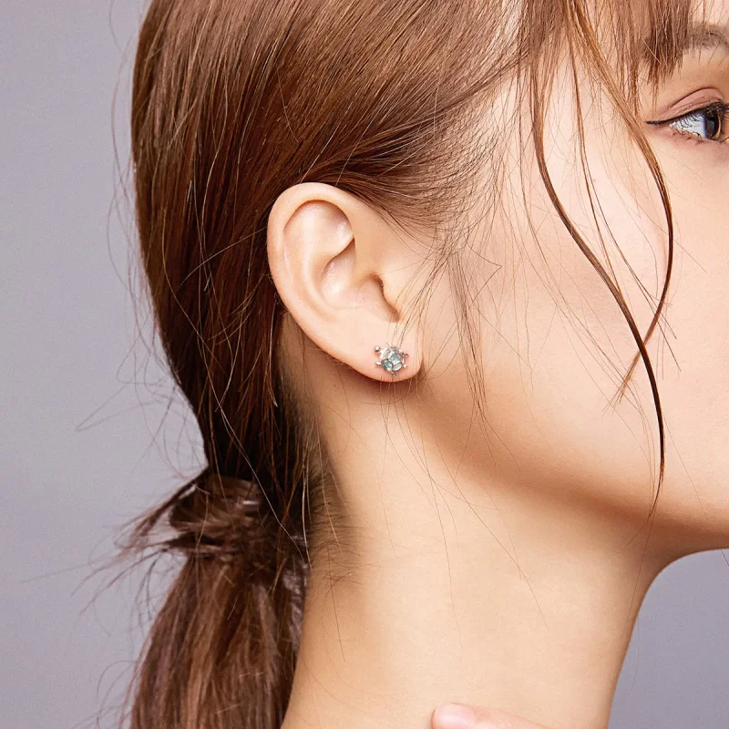 (image for) Pandora Style Playful Turtle Stud Earrings - BSE406 - View 8