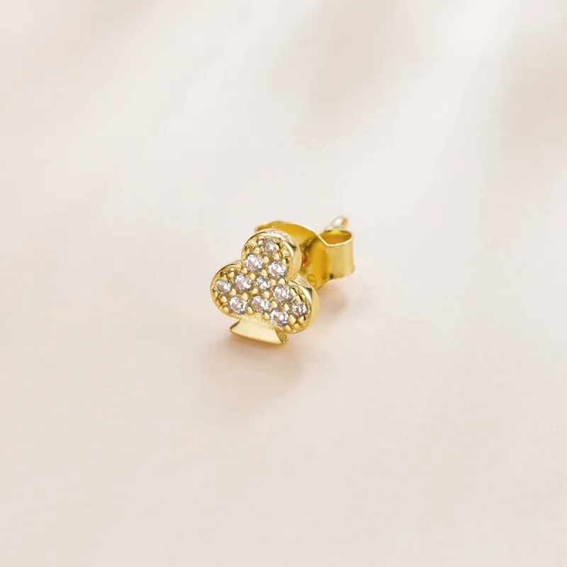 (image for) Pandora Style Poker - Clubs Stud Earrings - SCE1053 - View 2