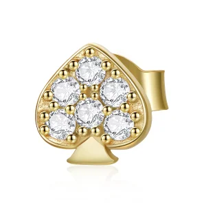 (image for) Pandora Style Poker - Spades Stud Earrings - SCE1054