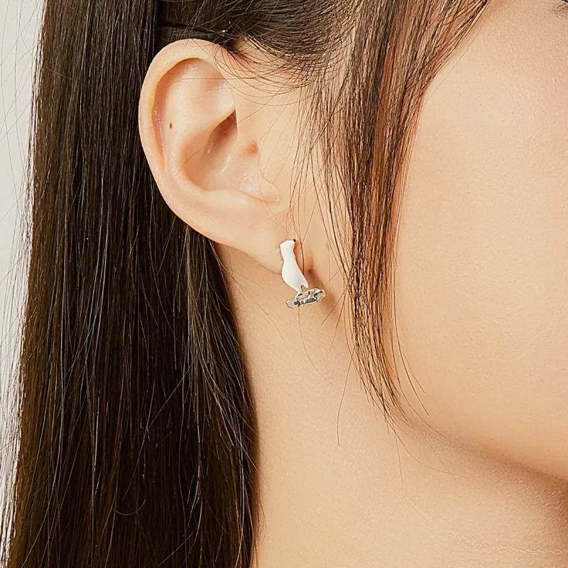 (image for) Pandora Style Polar Bear On Cracked Ice Stud Earrings - BSE347 - View 8