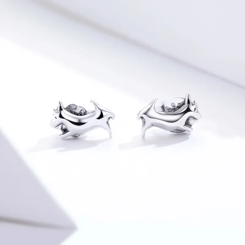 (image for) Pandora Style Puppy Stud Earrings - SCE818 - View 2