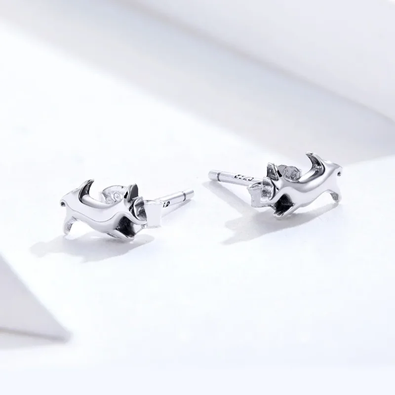 (image for) Pandora Style Puppy Stud Earrings - SCE818 - View 3