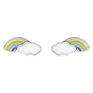 (image for) Pandora Style Rainbow Clouds Stud Earrings - SCE1274